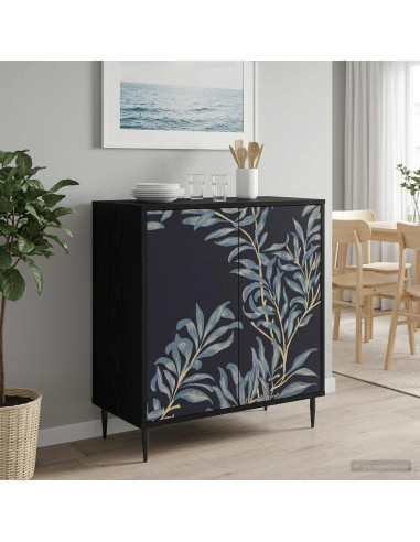Credenza DOKKUM Rovere Nero 69 x 33 x 76 cm