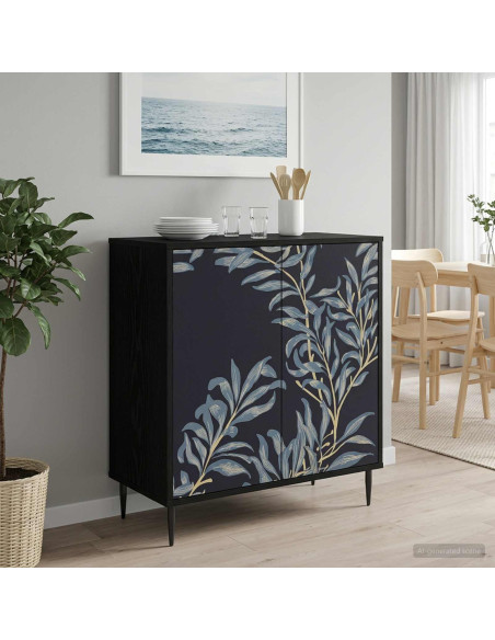 Credenza DOKKUM Rovere Nero 69 x 33 x 76 cm