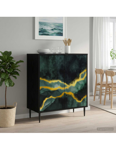 Credenza WIJHE Rovere Nero 69 x 33 x 76 cm Legno ingegnerizzato