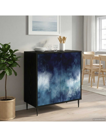 Credenza RAALTE Rovere Nero 69 x 33 x 76 cm