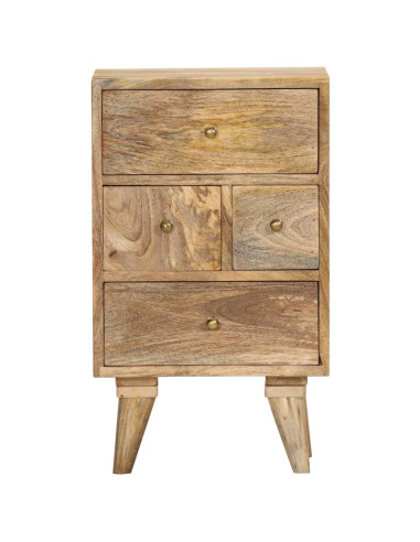 Comodino 36x30x60 cm in Legno Massello di Mango