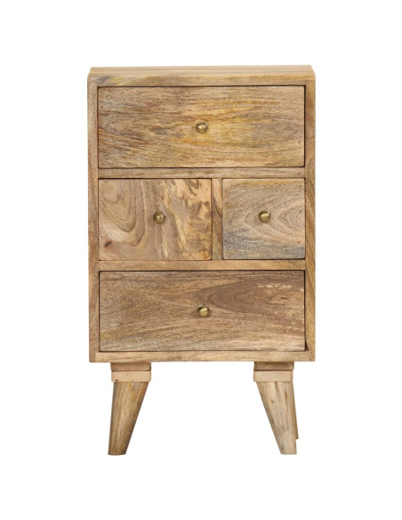 Comodino 36x30x60 cm in Legno Massello di Mango