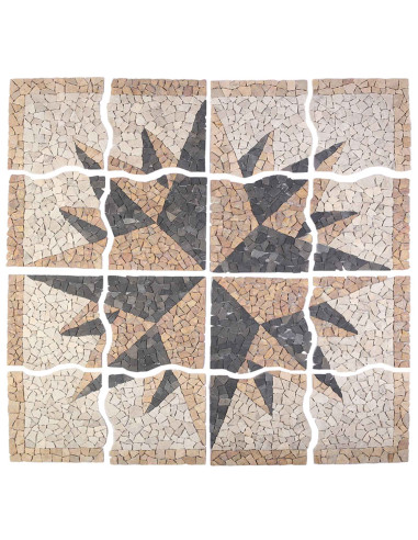 Piastrelle a mosaico con motivo vento Multicolore 120 x 120 cm