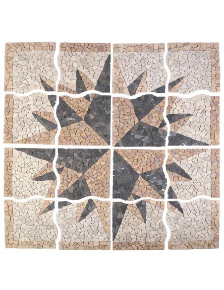 Piastrelle a mosaico con motivo vento Multicolore 120 x 120 cm