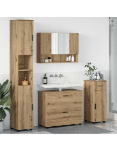 Set di mobili per il bagno 4 pz Rovere artigianale