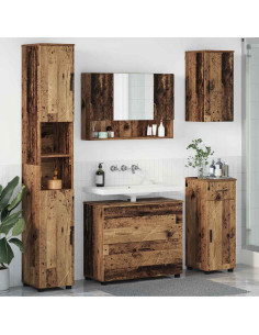 Set di mobili per il bagno con cassetto 5 pcs Legno vecchio