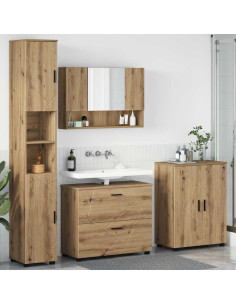 Set di mobili per il bagno 4 pz Rovere artigianale