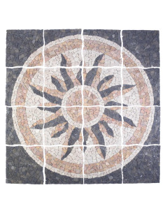 Piastrelle Mosaico Motivo Sole Multicolore 120 x 120 cm Marmo 2