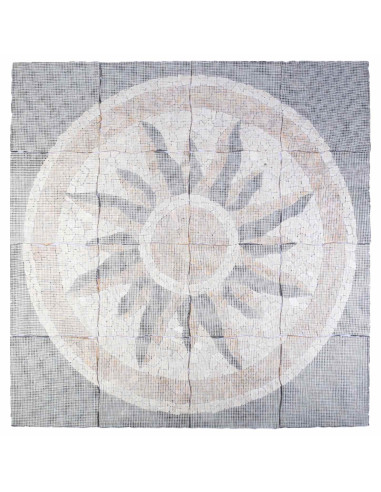 Piastrelle Mosaico Motivo Sole Multicolore 120 x 120 cm Marmo