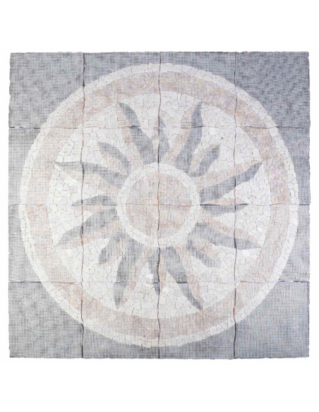 Piastrelle Mosaico Motivo Sole Multicolore 120 x 120 cm Marmo
