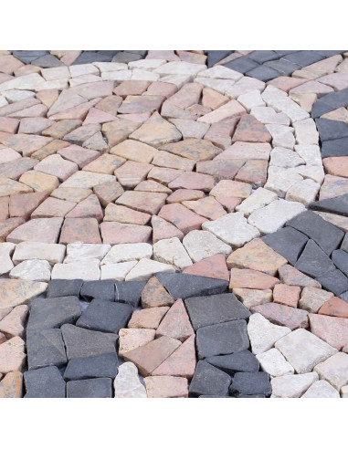 Piastrelle Mosaico Motivo Sole Multicolore 120 x 120 cm Marmo