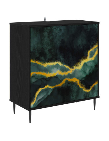 Credenza WIJHE Rovere Nero 69 x 33 x 76 cm Legno ingegnerizzato