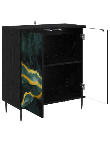Credenza WIJHE Rovere Nero 69 x 33 x 76 cm Legno ingegnerizzato
