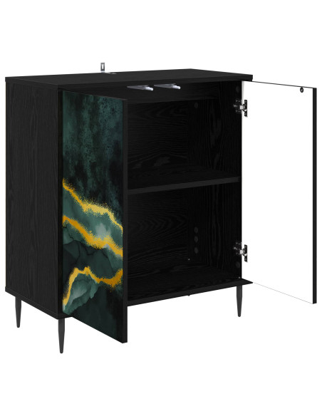Credenza WIJHE Rovere Nero 69 x 33 x 76 cm Legno ingegnerizzato