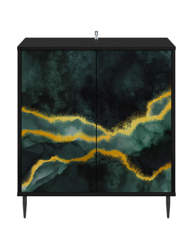Credenza WIJHE Rovere Nero 69 x 33 x 76 cm Legno ingegnerizzato