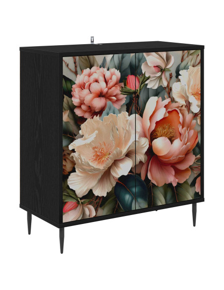 Credenza BORNE Rovere Nero 69 x 33 x 76 cm Legno ingegnerizzato