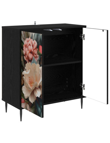 Credenza BORNE Rovere Nero 69 x 33 x 76 cm Legno ingegnerizzato
