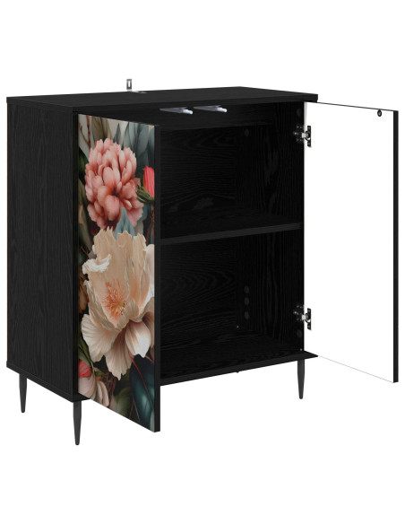 Credenza BORNE Rovere Nero 69 x 33 x 76 cm Legno ingegnerizzato