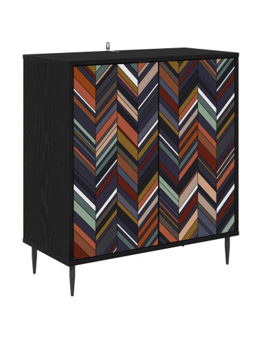 Credenza OMMEN Rovere Nero 69 x 33 x 76 cm Legno ingegnerizzato