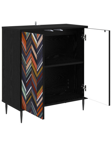 Credenza OMMEN Rovere Nero 69 x 33 x 76 cm Legno ingegnerizzato