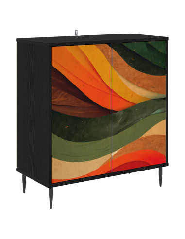 Credenza BONN Rovere Nero 69 x 33 x 76 cm Legno ingegnerizzato