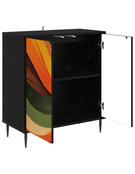 Credenza BONN Rovere Nero 69 x 33 x 76 cm Legno ingegnerizzato