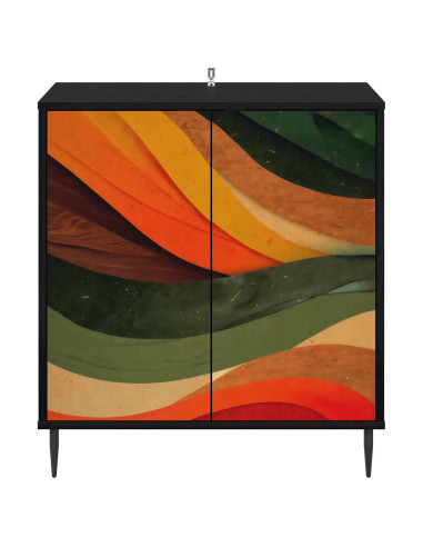 Credenza BONN Rovere Nero 69 x 33 x 76 cm Legno ingegnerizzato