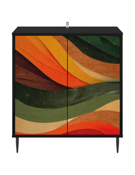 Credenza BONN Rovere Nero 69 x 33 x 76 cm Legno ingegnerizzato