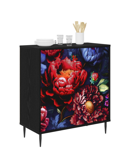 Credenza KIEL Rovere Nero 69 x 33 x 76 cm Legno ingegnerizzato