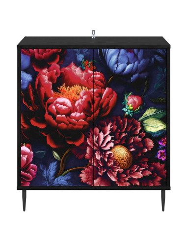 Credenza KIEL Rovere Nero 69 x 33 x 76 cm Legno ingegnerizzato