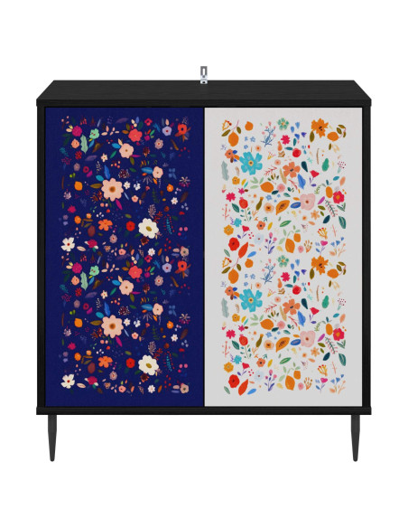 Credenza MAINZ Rovere Nero 69 x 33 x 76 cm Legno ingegnerizzato