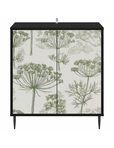 Credenza GOTHA Rovere Nero 69 x 33 x 76 cm Legno ingegnerizzato