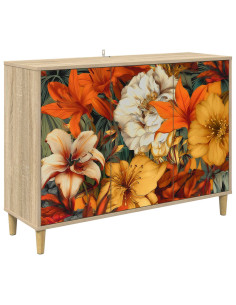 Credenza GENNEP Sonoma 102 x 33 x 75 cm Legno ingegnerizzato 2