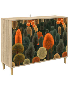 Credenza ZAANDAM Sonoma 102 x 33 x 75 cm Legno ingegnerizzato 2