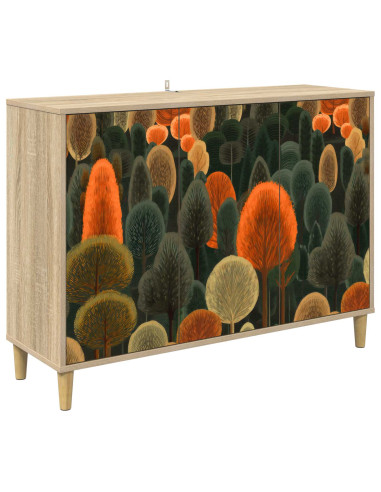 Credenza ZAANDAM Sonoma 102 x 33 x 75 cm Legno ingegnerizzato