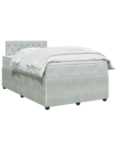 Letto box spring con materasso Grigio Chiaro 120 x 200 cm 2