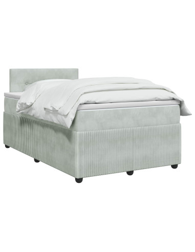 Letto box spring con materasso Grigio Chiaro 120 x 200 cm
