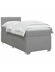 Letto con Box Spring, Materasso e LED Grigio Chiaro 80 x 200 cm 2