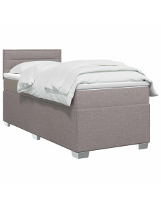 Letto con Box Spring, Materasso e LED Tortora 80 x 200 cm 2