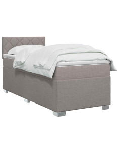 Letto con Box Spring, Materasso e LED Tortora 80 x 200 cm 2