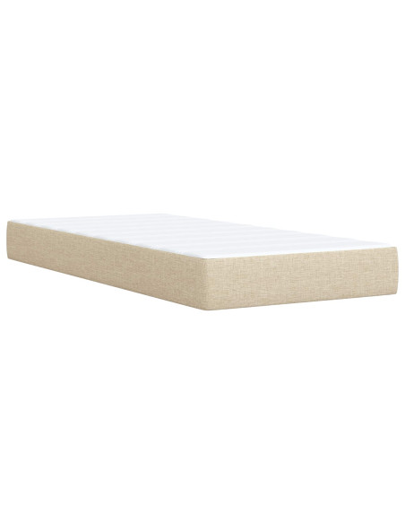 Letto con Box Spring, Materasso e LED Crema 100 x 200 cm