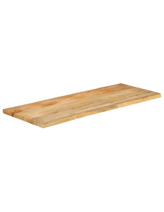 Piano Tavolo 140x60x3,8 cm Bordi Vivi in Legno Massello Mango