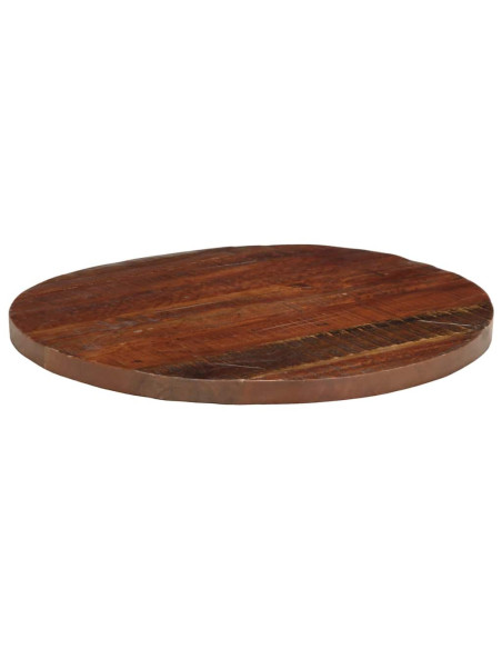 Piano per Tavolo Ø 80x3,8 cm Rotondo Legno Massello di Recupero
