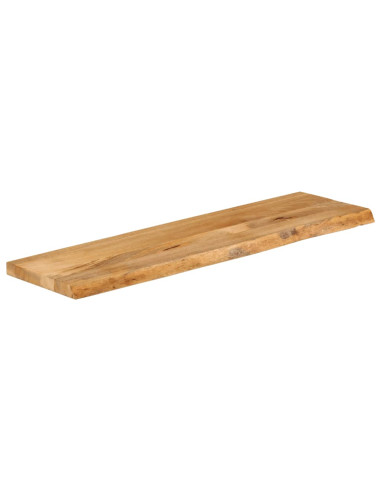 Piano Tavolo Bordi Vivi 120x20x2,5cm in Legno Massello di Mango