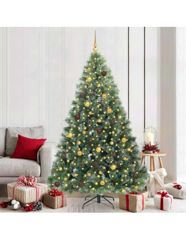 Albero di Natale artificiale con 300 LED Verde 210 cm PE e PVC