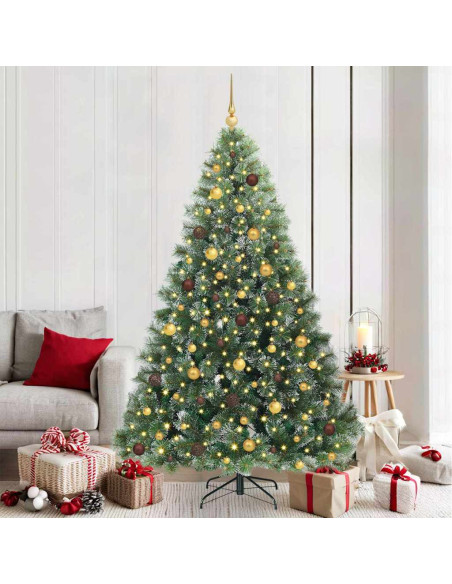 Albero di Natale artificiale con 300 LED Verde 210 cm PE e PVC
