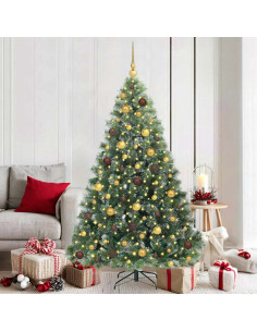 Albero di Natale artificiale con 300 LED Verde 180 cm PE e PVC