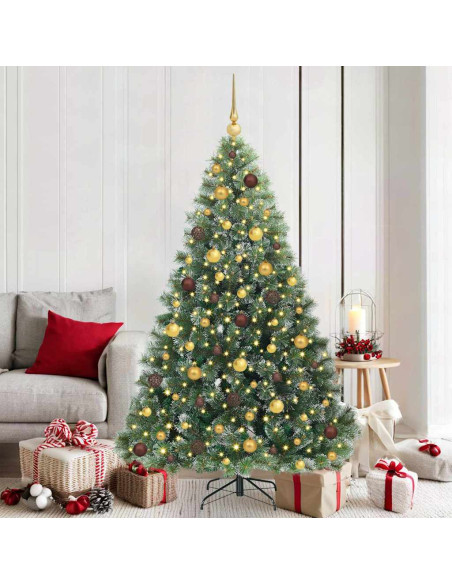 Albero di Natale artificiale con 300 LED Verde 180 cm PE e PVC