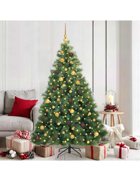 Albero di Natale artificiale con 300 LED Verde 180 cm PE e PVC