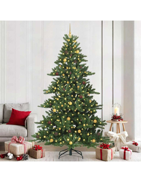 Albero di Natale Artificiale con Rami Pieghevoli Verde 240 cm